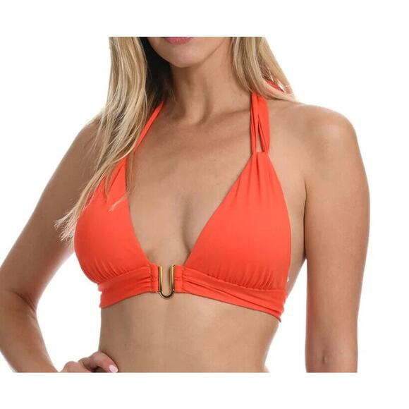 La Blanca Island Goddess Shirred Strap Halter Bikini Top NEW Size 4 - Picture 6 of 6